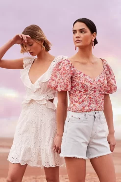 Elora Eyelet Ruffle Mini Dress -ASTR the Label Store 210513 ASTR PinkLake 20 3135 scaled