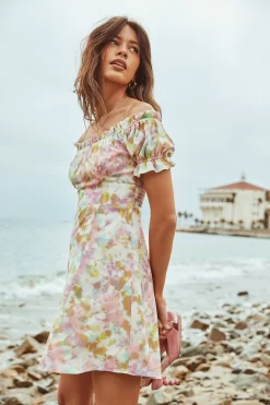 Imagine Tie Dye Off Shoulder Dress -ASTR the Label Store 5T3A1954