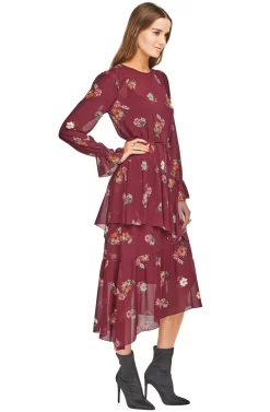 Mona Dress -ASTR the Label Store ACDR100017 BURGUNDY FLORAL 02 scaled