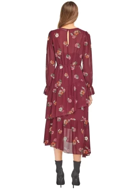 Mona Dress -ASTR the Label Store ACDR100017 BURGUNDY FLORAL 03 scaled