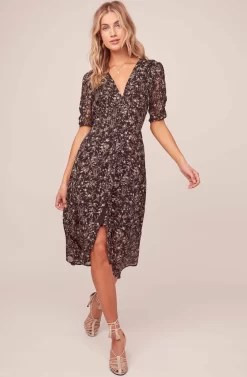 Soleil Floral Midi Dress -ASTR the Label Store ACDR100087C BLACK PINK FLORAL 2AA scaled