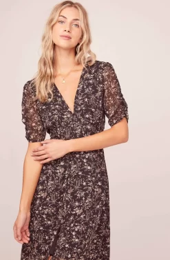Soleil Floral Midi Dress -ASTR the Label Store ACDR100087C BLACK PINK FLORAL 3A scaled