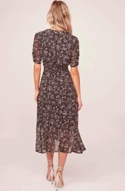Soleil Floral Midi Dress -ASTR the Label Store ACDR100087C BLACK PINK FLORAL 4AA scaled