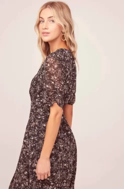 Soleil Floral Midi Dress -ASTR the Label Store ACDR100087C BLACK PINK FLORAL 5AA scaled