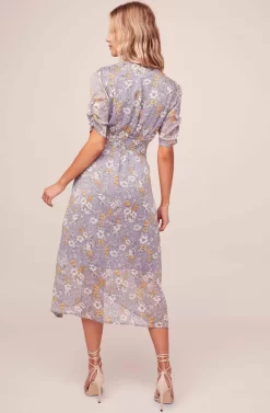 Soleil Floral Midi Dress -ASTR the Label Store ACDR100087D PURPLE IVORY FLORAL 3A scaled