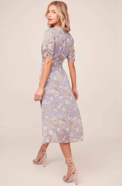 Soleil Floral Midi Dress -ASTR the Label Store ACDR100087D PURPLE IVORY FLORAL 4A scaled