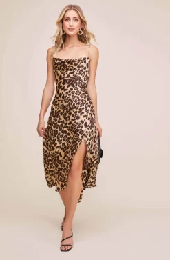 Gaia Animal Midi Dress 9 Gaia Animal Midi Dress -ASTR the Label Store ACDR100133B LEOPARD PRINT 2 scaled