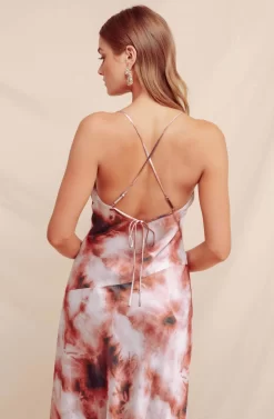 Gaia Tie Dye Midi Dress -ASTR the Label Store ACDR100133B WINE TIE DYE 12 scaled