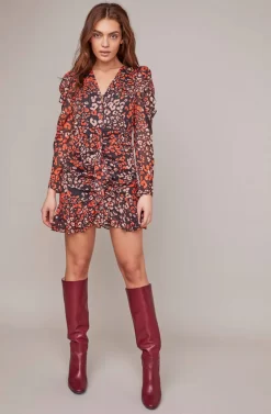 Mimi Leopard Mini Dress -ASTR the Label Store ACDR100317 RED GOLD LEOPARD 4A scaled