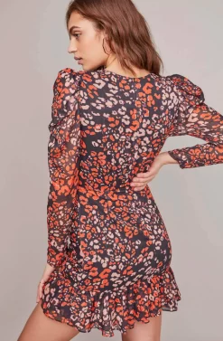 Mimi Leopard Mini Dress -ASTR the Label Store ACDR100317 RED GOLD LEOPARD 5A scaled