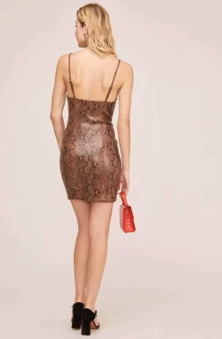 Come Slither Bodycon Mini Dress -ASTR the Label Store ACDR100359 COCOA PYTHON 3 scaled