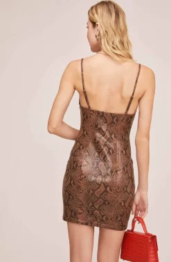 Come Slither Bodycon Mini Dress -ASTR the Label Store ACDR100359 COCOA PYTHON 4 scaled