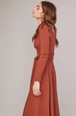 Sinclair Midi Dress -ASTR the Label Store ACDR100361 WARM NUTMEG 2A scaled