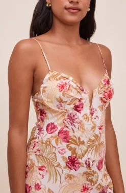 Coralie Midi Dress -ASTR the Label Store ACDR100418R004 ROSEOLIVETROPICAL 6 scaled