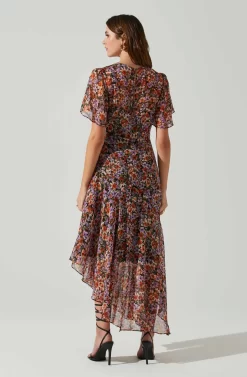 Mirella Floral Midi Dress -ASTR the Label Store ACDR100436DS ORANGEPURPLEFLORAL 6 scaled