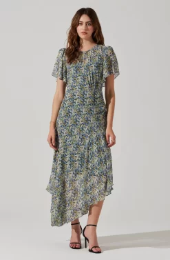 Mirella Floral Midi Dress -ASTR the Label Store ACDR100436 BLACKBLUEFLORAL 1 scaled