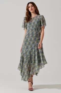 Mirella Floral Midi Dress -ASTR the Label Store ACDR100436 BLACKBLUEFLORAL 6 scaled