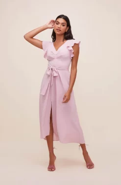Euphoria Ruffle Sleeve Dress -ASTR the Label Store ACDR100531 LILAC 1 scaled