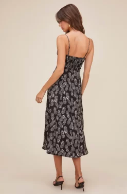 Keilani Fruit Midi Dress -ASTR the Label Store ACDR100545 BLACK CREAM PINEAPPLE PRINT 3 scaled