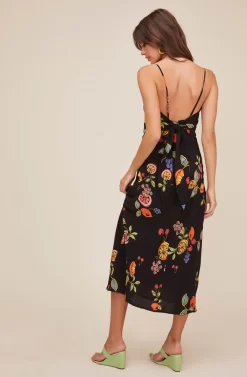Charisma Fruit Midi Dress -ASTR the Label Store ACDR100591 BLACK MIXED FRUIT PRINT 3 scaled