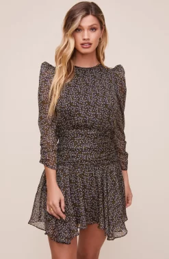 Savannah Floral Dress -ASTR the Label Store ACDR100698YC BLACK YELLOW MULTI FLORAL 2 scaled