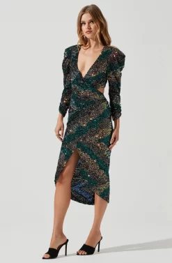 Jayla Sequin Cutout Dress -ASTR the Label Store ACDR100768 SEQUINSUNSET 0803 scaled