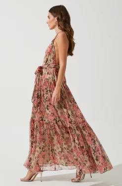 Eartha Floral Maxi Dress 12 Eartha Floral Maxi Dress -ASTR the Label Store ACDR100834B TAUPE PINKFLORAL 3 scaled