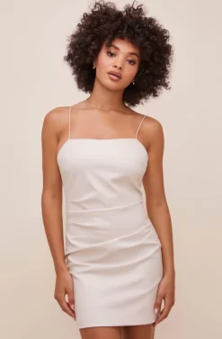 Leatherette Square Neck Mini Dress -ASTR the Label Store ACDR100845 SAND 3 scaled