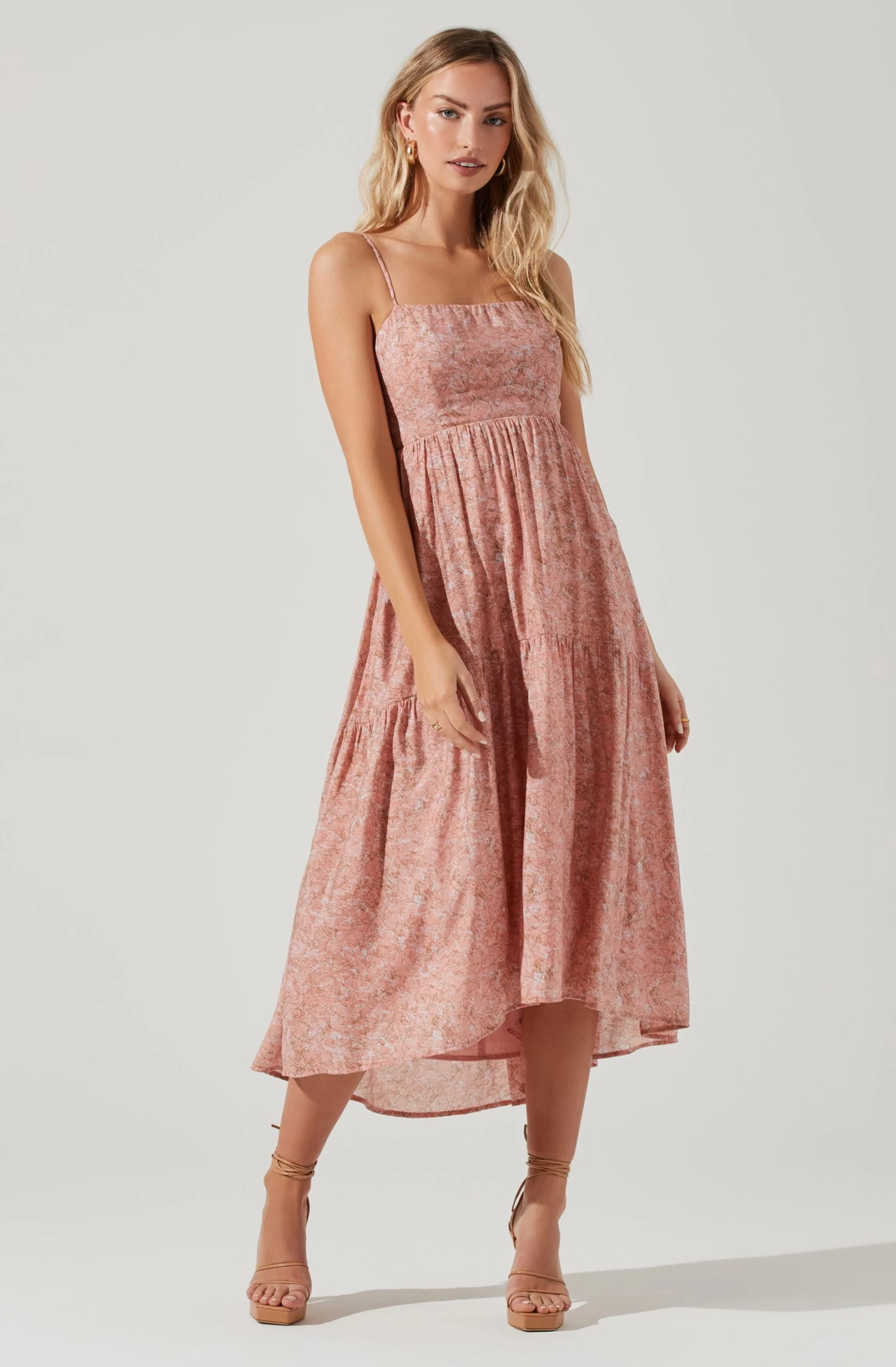 Ursa Tie Back Floral Midi Dress 1 Ursa Tie Back Floral Midi Dress