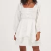 Pacoima Ruffle Pointelle Mini Dress