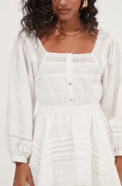 Pacoima Ruffle Pointelle Mini Dress -ASTR the Label Store ACDR100960 WHITE 3 scaled