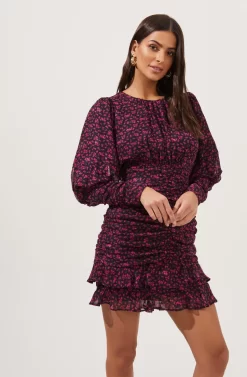 Claremore Floral Ruched Mini Dress