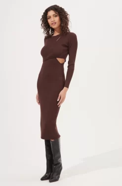 Alora Cutout Sweater Midi Dress
