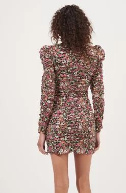 Jadine Ruched Floral Sweetheart Mini Dress -ASTR the Label Store ACDR101014 FUCHSIA RUSTMULTIFL 5 scaled