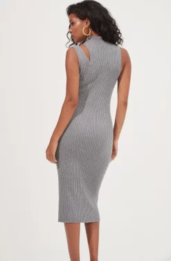Crawford Shoulder Cutout Sweater Midi Dress -ASTR the Label Store ACDR101027 SLATE 5 scaled