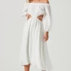 Cassian Cutout Off Shoulder Midi Dress