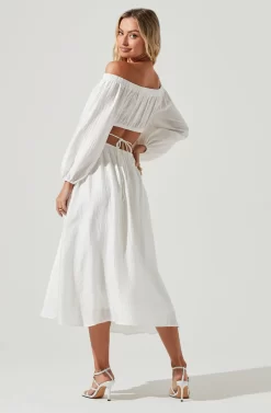 Cassian Cutout Off Shoulder Midi Dress -ASTR the Label Store ACDR101154 WHITE 5 ef9c5883 754b 4a4c 8ffb b93c96d3f6e2 scaled