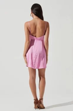 Peony Satin Ruched Mini Dress -ASTR the Label Store ACDR101162B PINK 2046 scaled