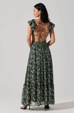 Primrose Floral Strappy Back Maxi Dress -ASTR the Label Store ACDR101176 BLACKPURPLEFLORAL 5 scaled