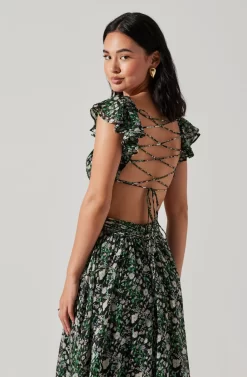 Primrose Floral Strappy Back Maxi Dress -ASTR the Label Store ACDR101176 BLACKPURPLEFLORAL 6 scaled