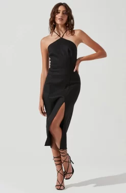Holloway Halter Midi Dress -ASTR the Label Store ACDR101201 BLACK 0499 scaled