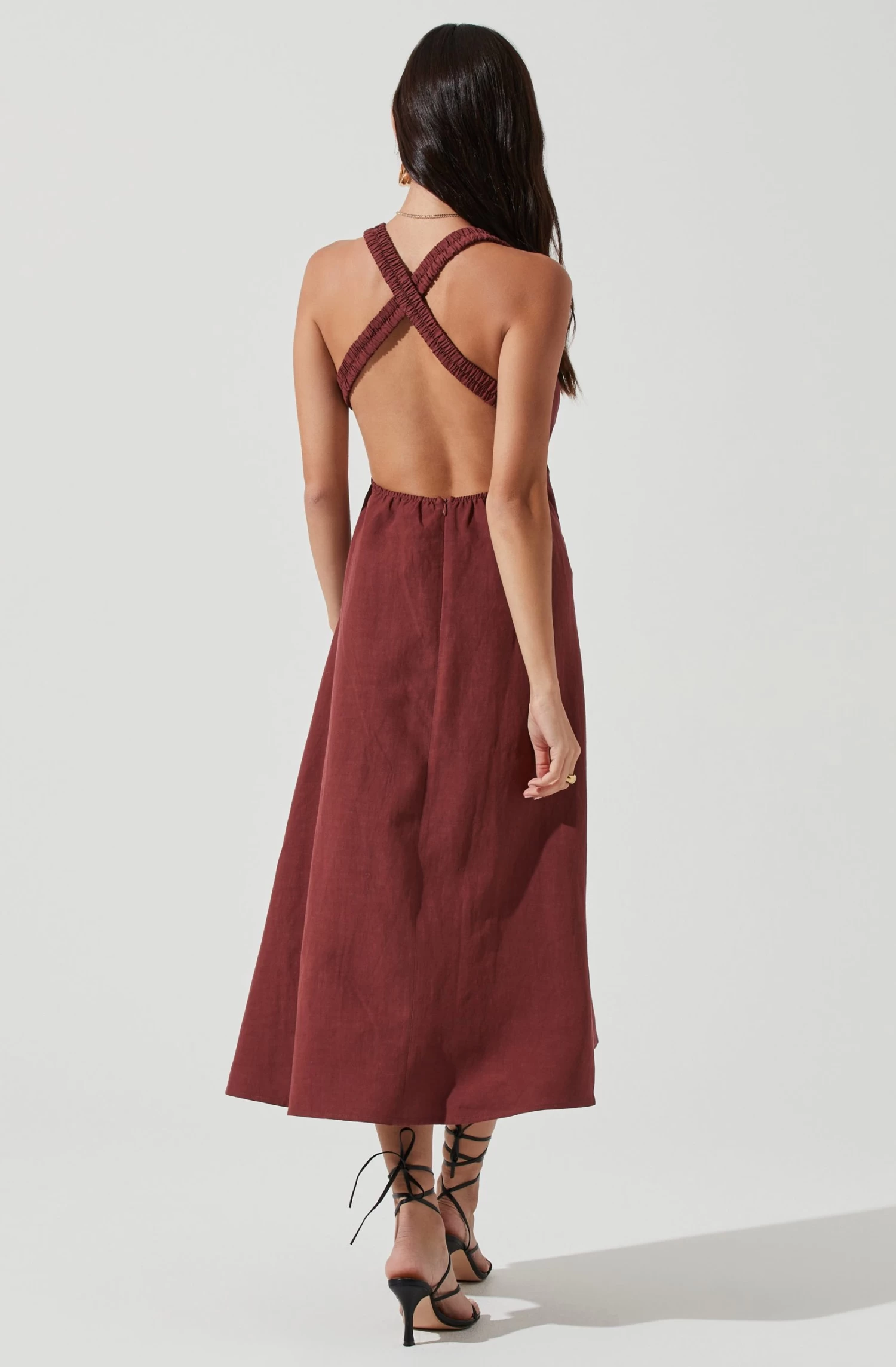 Valenz Square Neck Open Back Midi Dress 5 Valenz Square Neck Open Back Midi Dress - Image 5