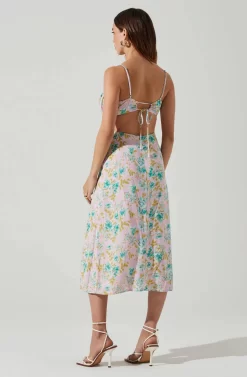 Avalee Floral Cutout Midi Dress 8 Avalee Floral Cutout Midi Dress -ASTR the Label Store ACDR101209B PINKTURQUOISEFL 4 scaled