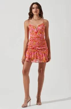 Featured Products 1 Meg Floral Ruched Mini Dress