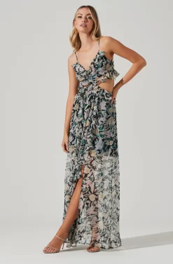 Palace Floral Cutout Ruffle Maxi Dress 14 Palace Floral Cutout Ruffle Maxi Dress -ASTR the Label Store ACDR101252 BLACKMULTIFLORAL 04191 scaled