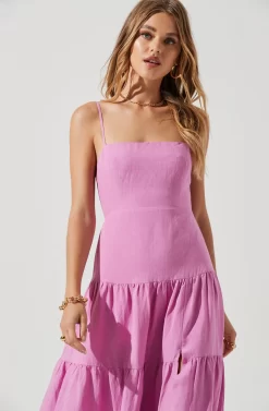 Temecula Square Neck Cutout Tiered Midi Dress 12 Temecula Square Neck Cutout Tiered Midi Dress -ASTR the Label Store ACDR101254 PINKORCHID 0619 scaled