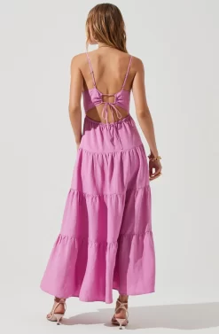 Temecula Square Neck Cutout Tiered Midi Dress 15 Temecula Square Neck Cutout Tiered Midi Dress -ASTR the Label Store ACDR101254 PINKORCHID 0622 scaled