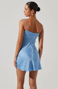 Ellison Satin Sweetheart Mini Dress -ASTR the Label Store ACDR101338 BLUE 3 scaled