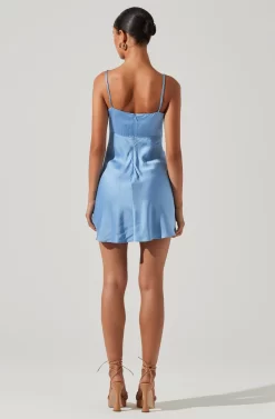 Ellison Satin Sweetheart Mini Dress -ASTR the Label Store ACDR101338 BLUE 4 scaled