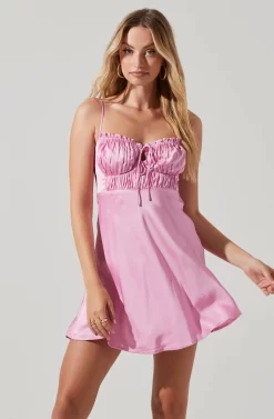 Ellison Satin Sweetheart Mini Dress -ASTR the Label Store ACDR101338 PINK 2 scaled